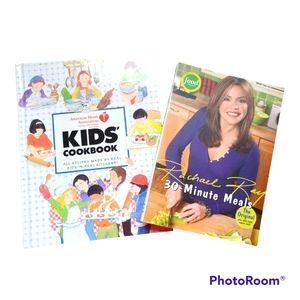 2 Books- KIDS COOK BOOK(by American Heart Asso.), RACHEL RAY 30 MINUTE MEALS